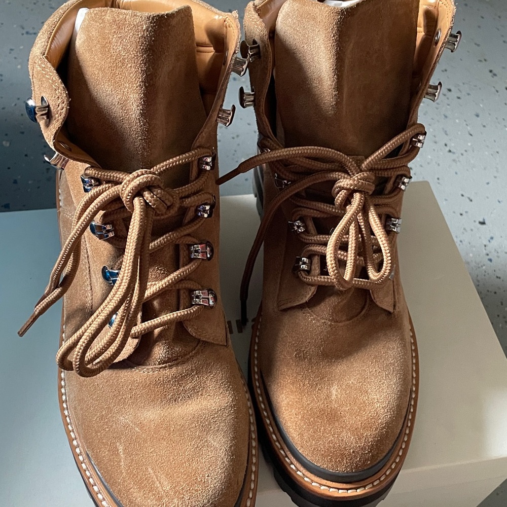 Marc Fisher LTD Izzie Suede Shearling Lace Up Hiking Boots Size 8M Brand New
